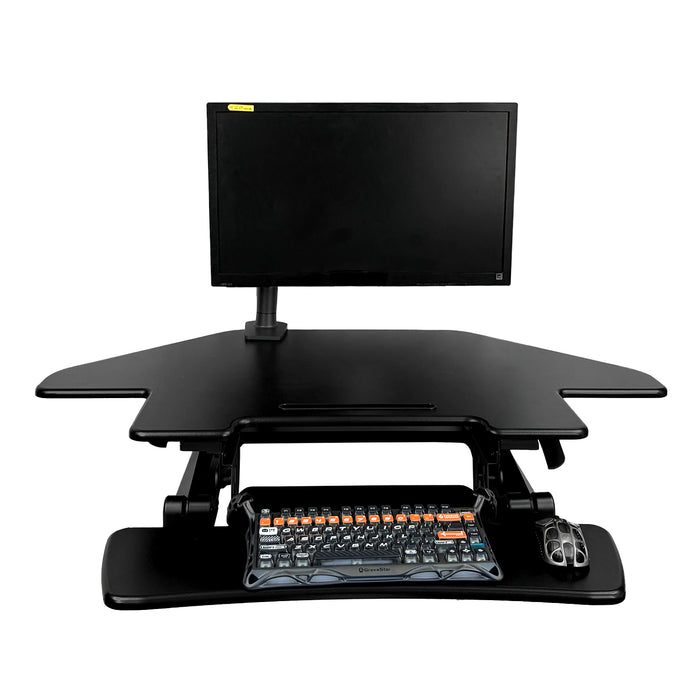 Sit Stand Desk Adjustable Riser Ergonomic Work Station Corner 1000x600mm GLD07T