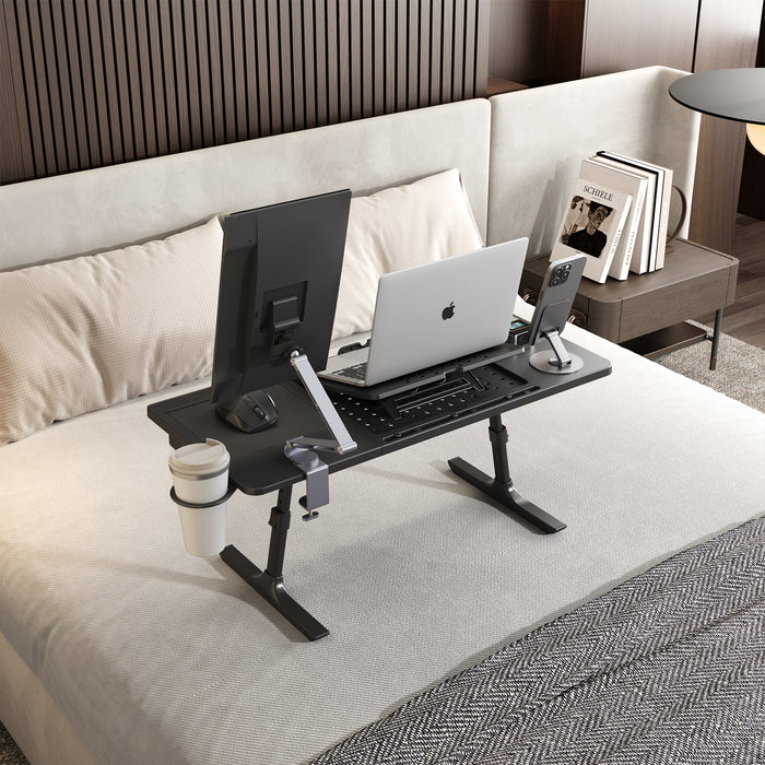 NEWTRAL Pro Laptop Table for Chair – Black | Adjustable Ergonomic Laptop Desk with Detachable Legs, Cup Holder & Monitor Mount