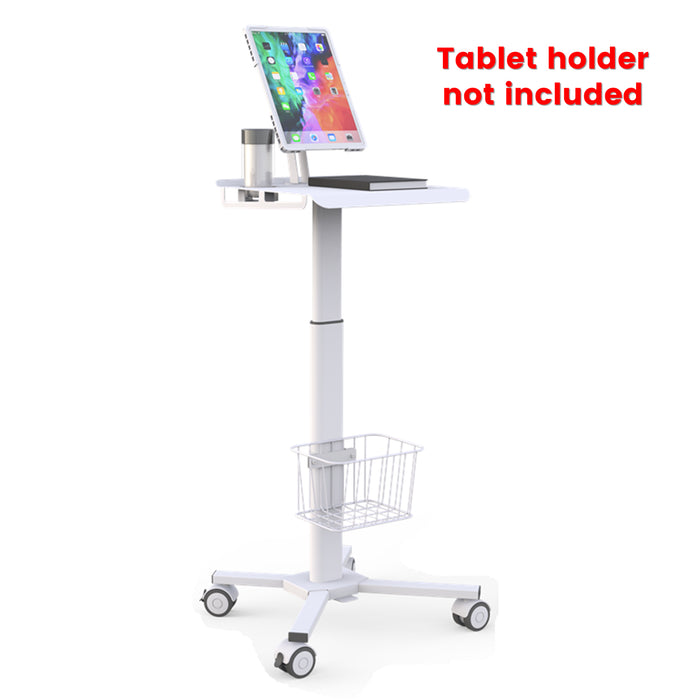 Height‑Adjustable Rolling Laptop Work Station Desk with Wheels Utility Medical Cart