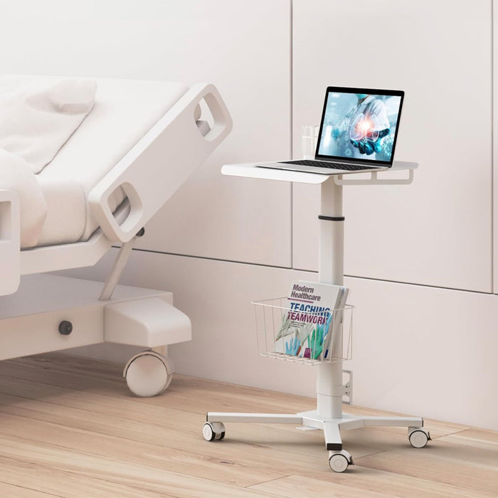 Adjustable Height Laptop Desk with Wheels Utility Medical Cart