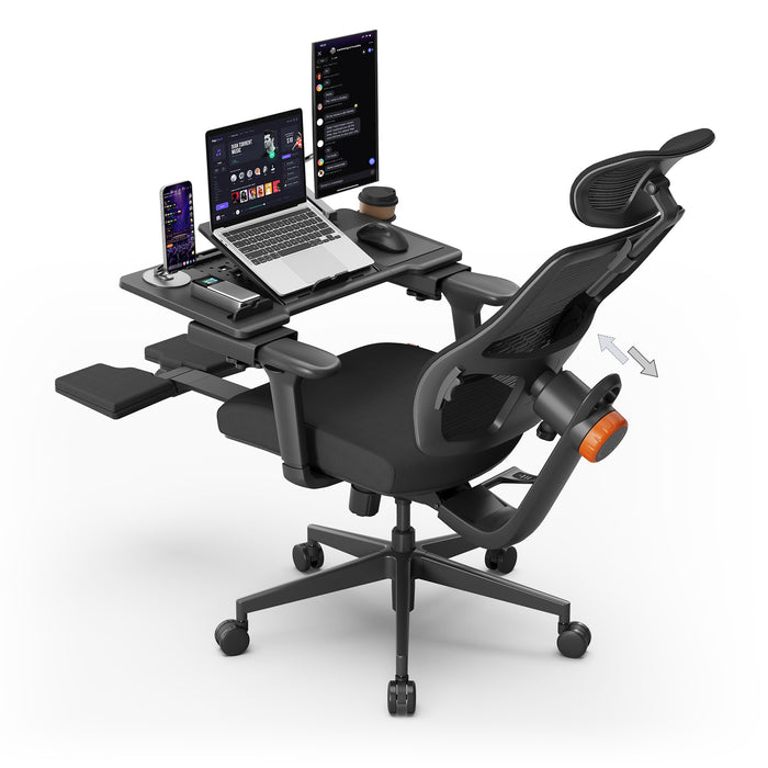NEWTRAL Pro Laptop Table for Chair – Black | Adjustable Ergonomic Laptop Desk with Detachable Legs, Cup Holder & Monitor Mount