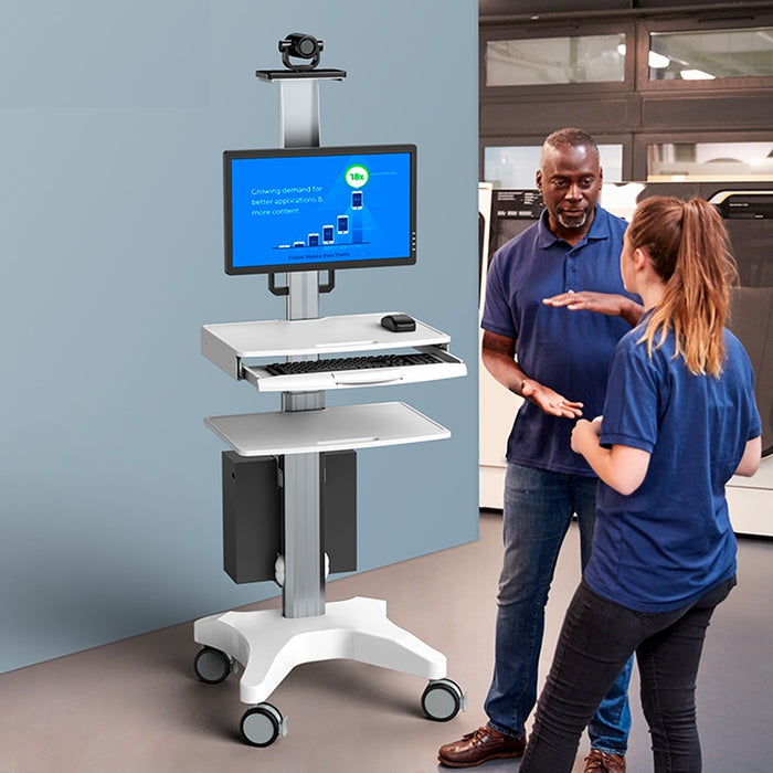 Clinic/Medical/Mobile Computer Station Cpu Monitor Cart 1655mm