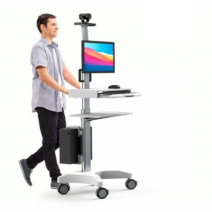 Clinic/Medical/Mobile Computer Station Cpu Monitor Cart 1655mm