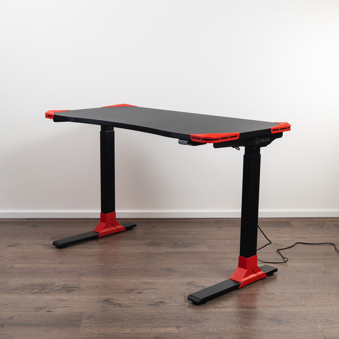 CLEARANCE Flexi-Desk Carbon Fibre finish Electric Sit/Stand Gaming Desk