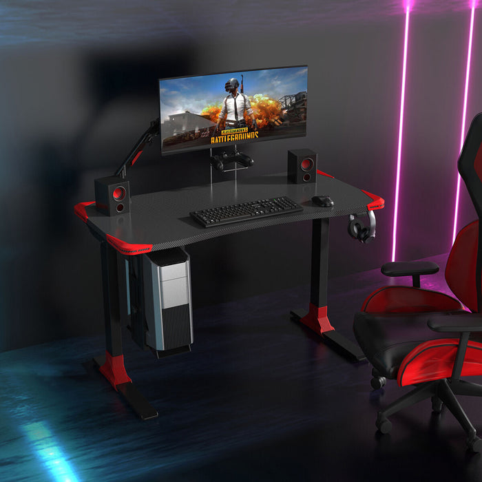 CLEARANCE Flexi-Desk Carbon Fibre finish Electric Sit/Stand Gaming Desk