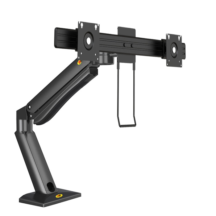 NB45DUAL Heavy‑Duty Monitor Arm Bundle with Dual‑Monitor Cross Bar