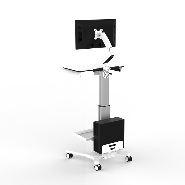 Mobile Work Station with CPU and Monitor Mount Utility Cart MCS3