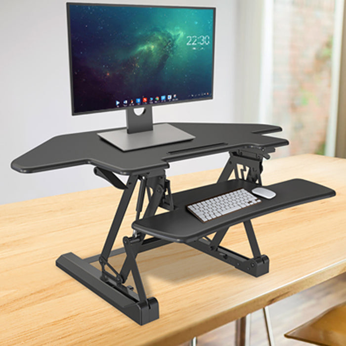 Sit Stand Desk Adjustable Riser Ergonomic Work Station Corner 1000x600mm GLD07T