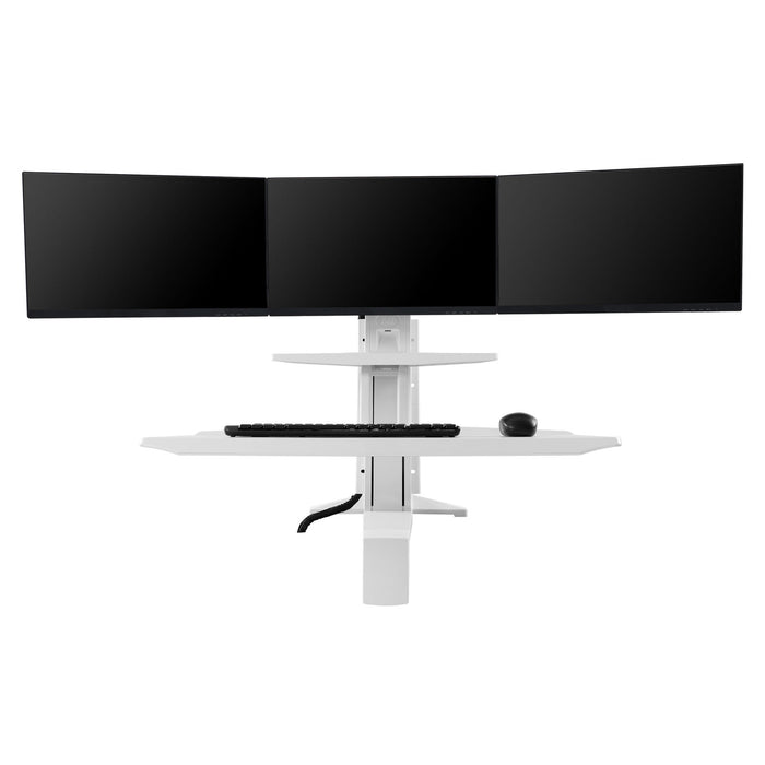 st35-3A Work station Standing TRIPLE Monior Mount Screen Sit Stand 19-24" up to 11kg