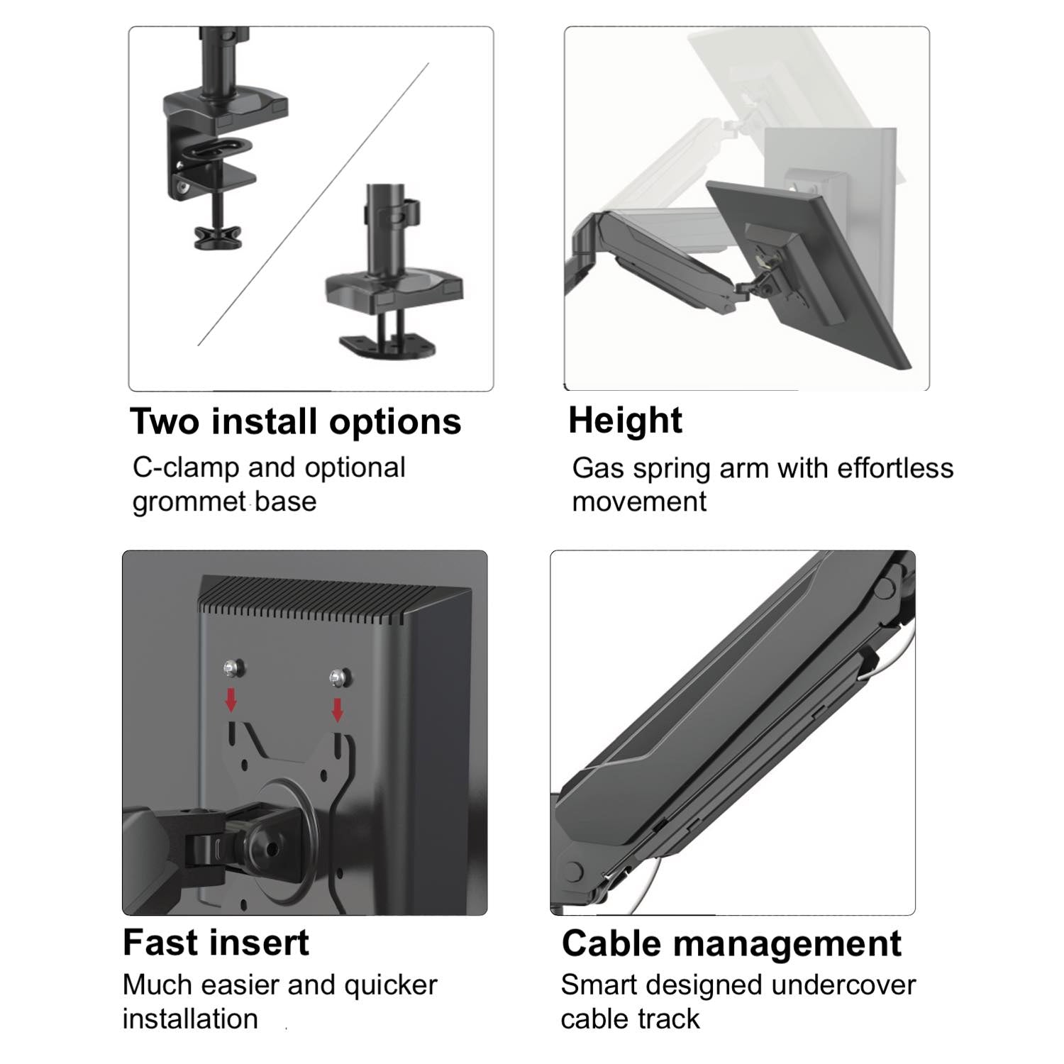 gku™ PRO-Riser V2 Dual LCD Monitor Desk Mount | gku.