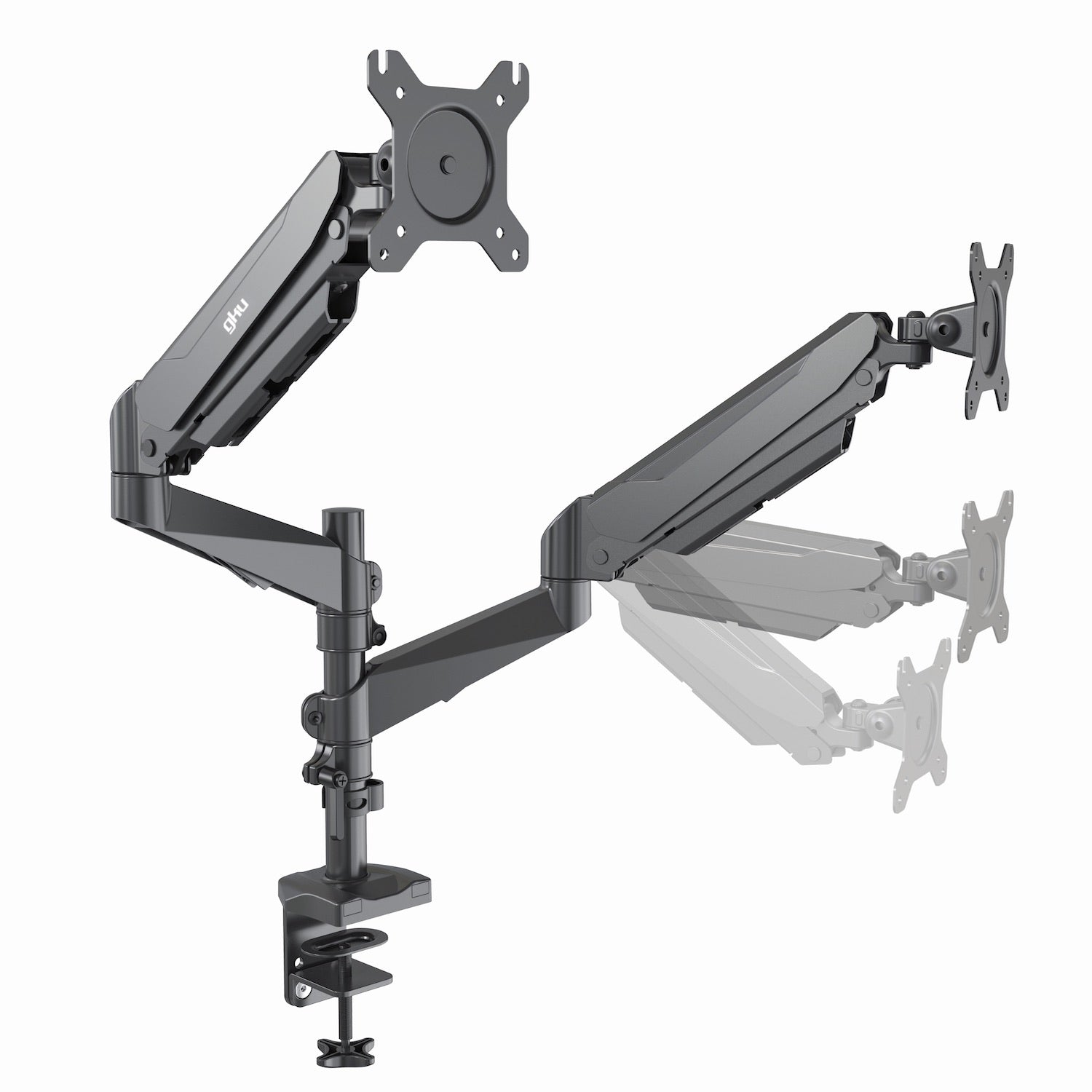 gku™ PRO-Riser V2 Dual LCD Monitor Desk Mount | gku.